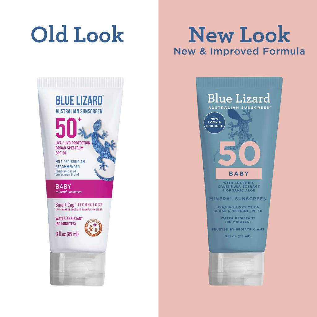 Blue Lizard Australian Sunscreen Минеральный солнцезащитный крем для младенцев, SPF 50, 89 мл (3 жидких унции)