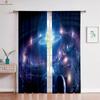 Dreamy Starry Sky 3d Printed Curtains Polyester Fiber Bedroom Living Room Kitchen Window Decoration Curtains 2 Pieces