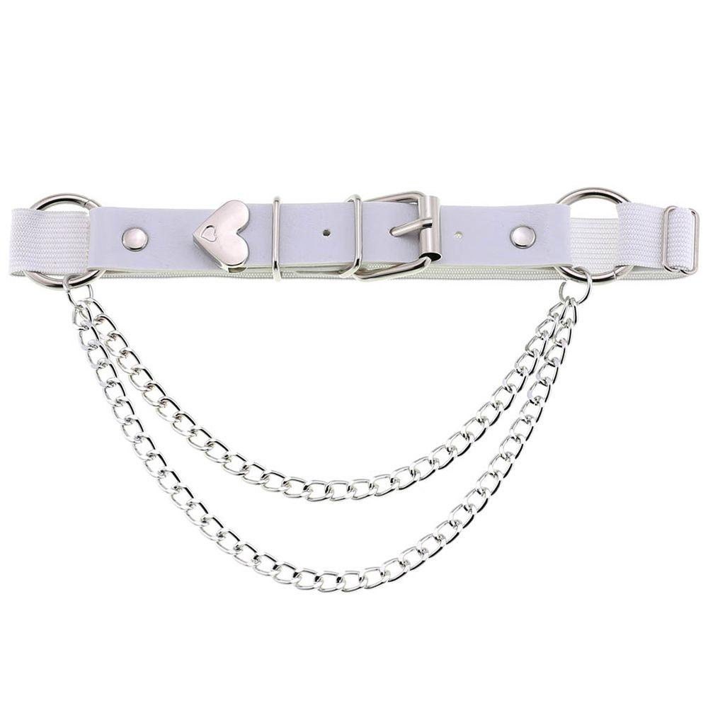 Belt Leg Harness Punk Chain PU Leather Women Suspenders Fashion Accessories Heart Garter Belt