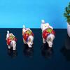 Paper Mache Handcrafted Set of 3 Elephant Action Showpiece Idols for Home Decor and Gift Purpose(White)