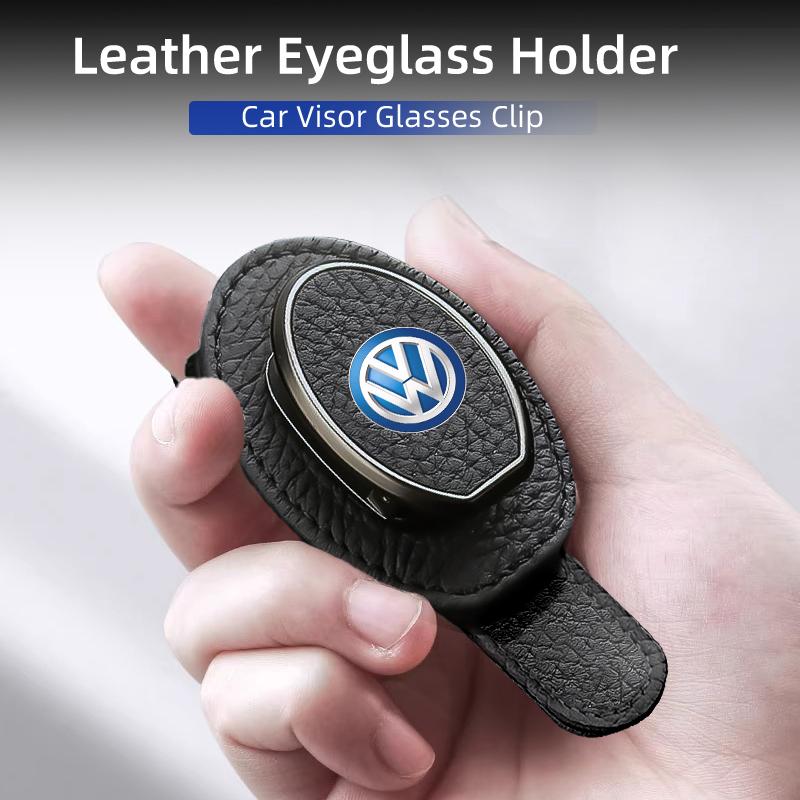 PET1 Car Sunglasses Holder Car Metal Leather Clip Auto Interior Accessories For Volkswagen VW Golf GTI Polo Passat Scirocco Tiguan