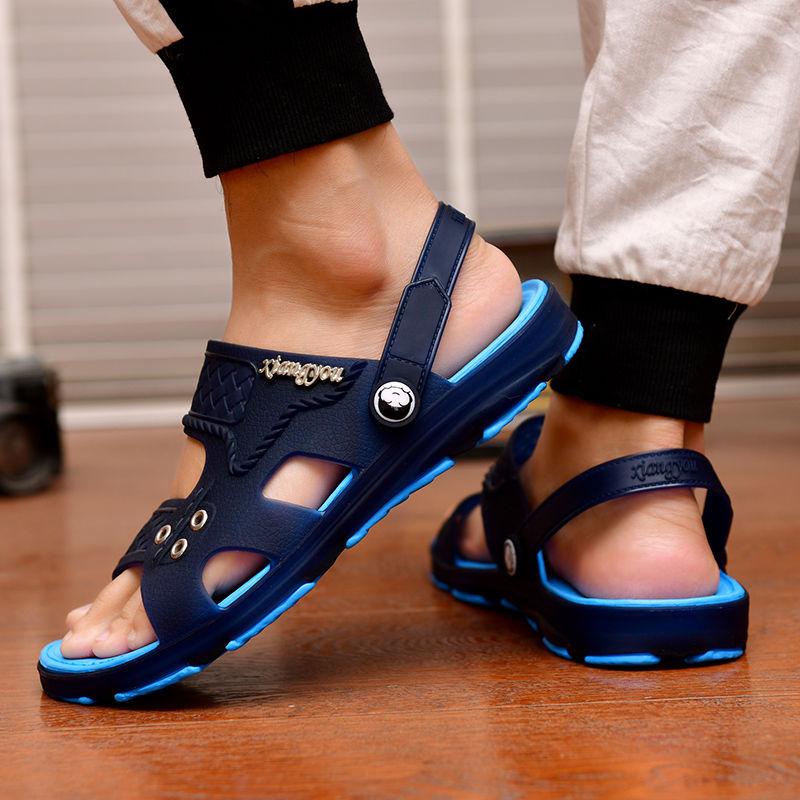 Men's Slippers Outdoor Sandals Open Toe Slippers Non-slip Bathroom Beach Sandals
