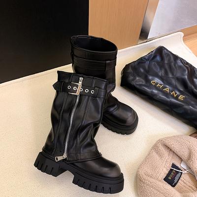 Коричневые тонкоподошвенные толстоподошвенные ботинки Мартина для женской новой осенне-зимней коллекции, маленькие ботильоны на толстом каблуке в ретро-стиле