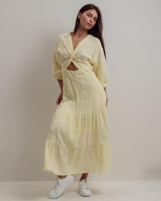 Платье длинное летнее BISOU 8133 S желтое