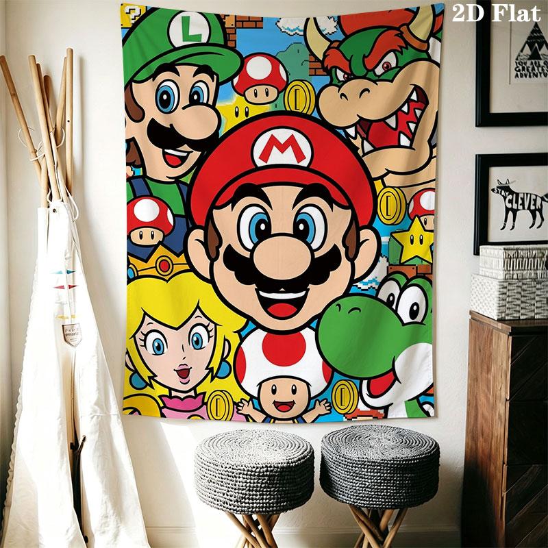 Coin Mario Pipe Wall Hanging Printed Fabric Blanket Decorative Tapestries for Bedroom Living Room Home Decor