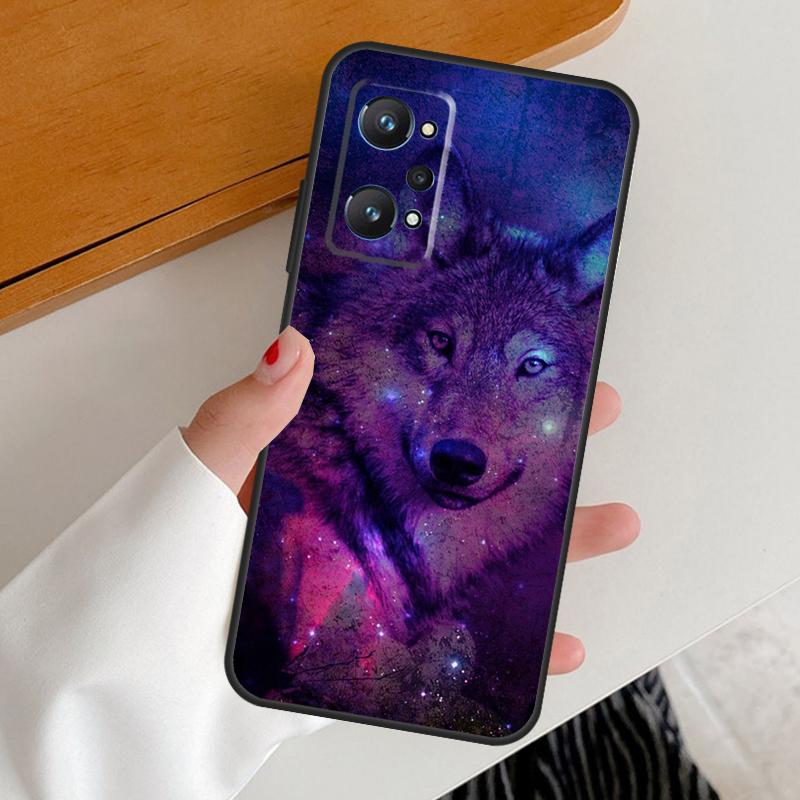 Животное Волк Галактика Для Realme C53 C51 C55 C67 C30 C31 C33 C35 C21Y C25s GT5 9 10 11 12 Pro Plus GT Neo 6 Чехол