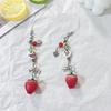 Acrylic Strawberry Keychain Pendant Bag Hanging Car Keyring Strawberry Beads Phone Chain  Gifts