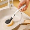 Long Handle Dish Bowl Washing Cleaning Brush with Replacement Sponge Dishwasher Brush Pot Brush