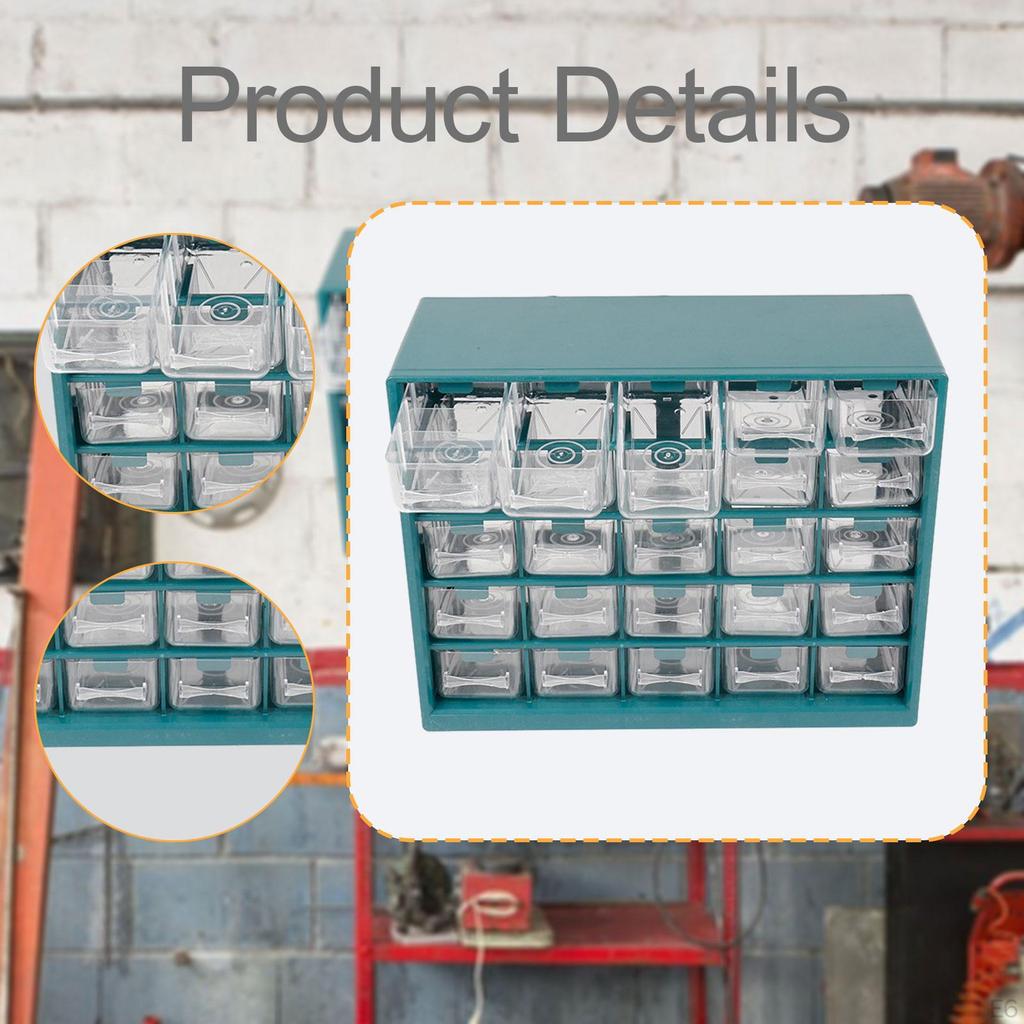 Органайзер для компонентов на 25 отделений, контейнер для хранения винтов, шкаф для рукоделия для гаражной мастерской