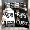 Black White King Queen Crown Design 3D Printed Quilt Cover Soft Comfortable Bedding Cover Home Textiles Duvet Cover Pillowcases
