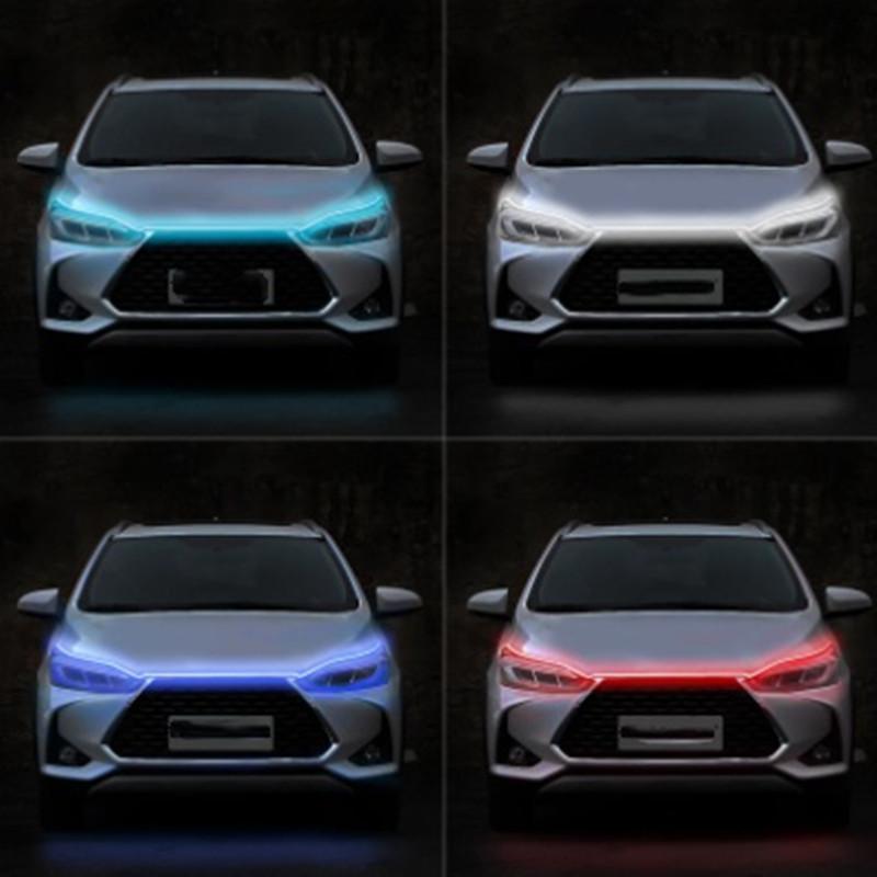Капот автомобиля DRL светодиодная лента 120 см 150 см 180 см универсальная направляющая для капота двигателя декоративная атмосфера световая панель дневные ходовые огни