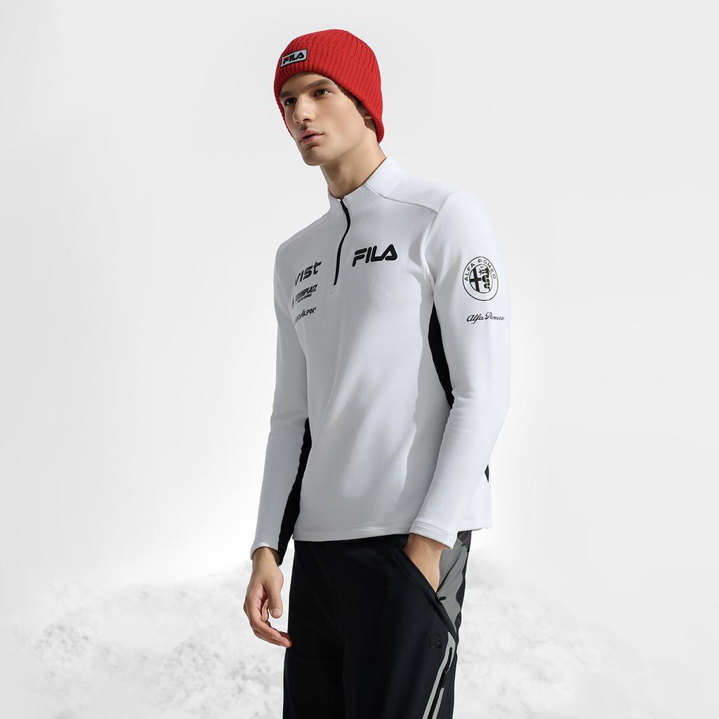 Fila SKI Футболки Мужские Нефритово-белые С воротником-стойкой A11M446203FWT