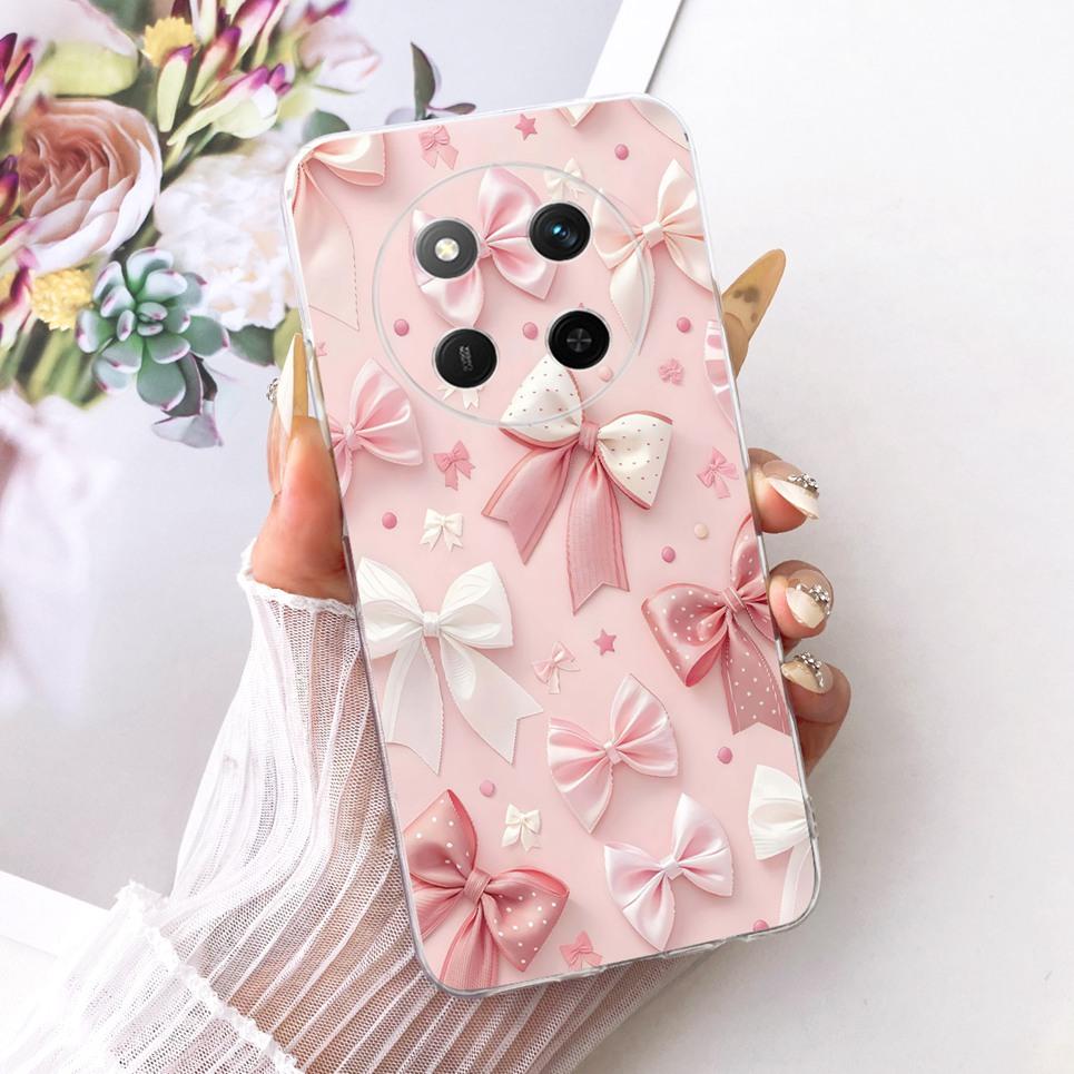 Flower Butterfly Bow Pattern Casing For Honor X9C Magic 7 Lite Back Cover Clear Soft Silicone Phone Case For Huawei X60 Pro