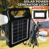 4000MAH Solar Generator System Kit USB Solar Charger Emergency Light With 4 LED Light Bulb 4 Heads USB Charging Cable for Camping 2W/6V