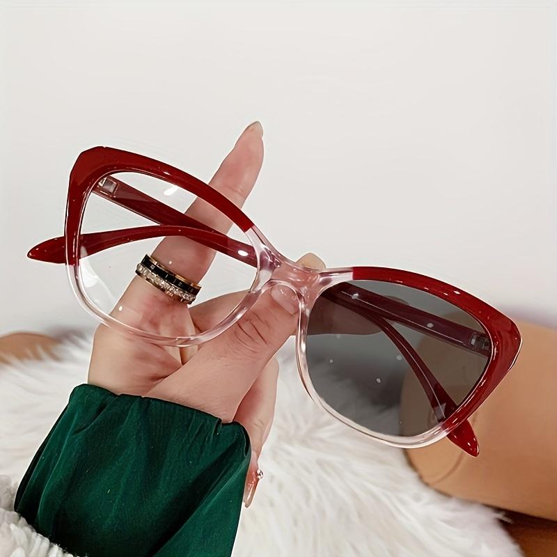 1 шт. Новые фотохромные очки с защитой от синего света, простые очки двойного назначения для дня и ночи, металлическая оправа «кошачий глаз», женские модные очки