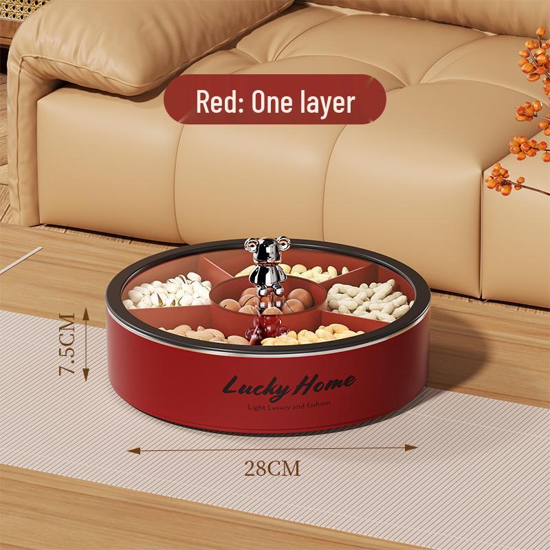 Элегантная ваза для орехов и конфет: Герметичная фруктовая тарелка и коробка для хранения закусок для журнального столика