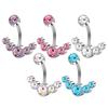 Stainless Steel Zircon Navel Ring Navel Nail Inner Tooth Curved Rod Puncture Navel Jewelry