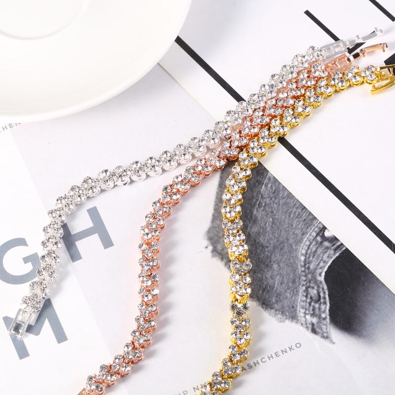 European and American New Bracelet Fashion Ladies Diamond-encrusted Zircon Bracelet for Girlfriend Valentine's Day Gift