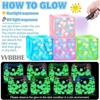 4 Pack Squeeze Cube with Glow in The Dark Snowflakes Inside, Squishy Fidget Gummy Toys,Luminous Sensory Toys for Kids Autism,Maltose Balls for Anxiety
