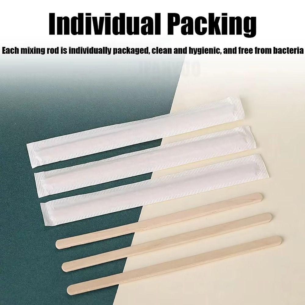 100Pcs 14/18cm Coffee Stirrer Sticks Single Package Drinking Stir Coffee Supply