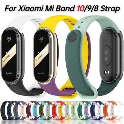 Спортивный силиконовый ремешок для Xiaomi Mi Band 9 NFC Сменный браслет-ремень для Xiaomi Mi Band 8/9/10 Наручный ремешок Аксессуары для умных часов