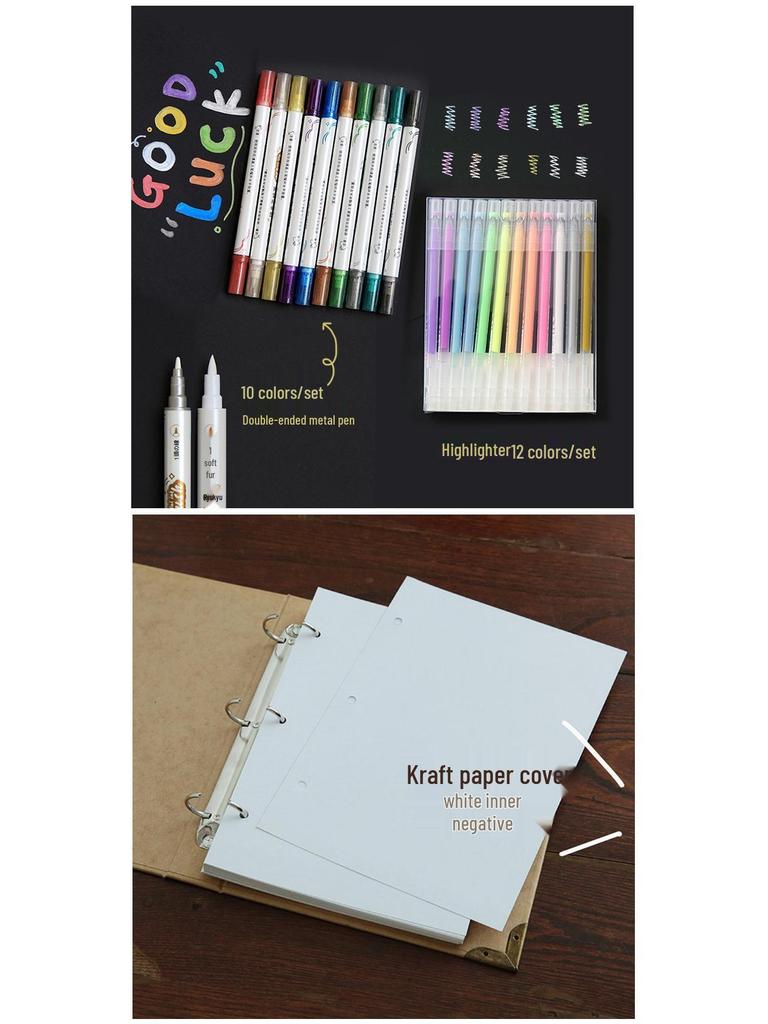 Блокнот на кольцах из крафт-бумаги формата А5: Ретро Журнал и Литературный Дневник Путешествий Планировщик для Девочек