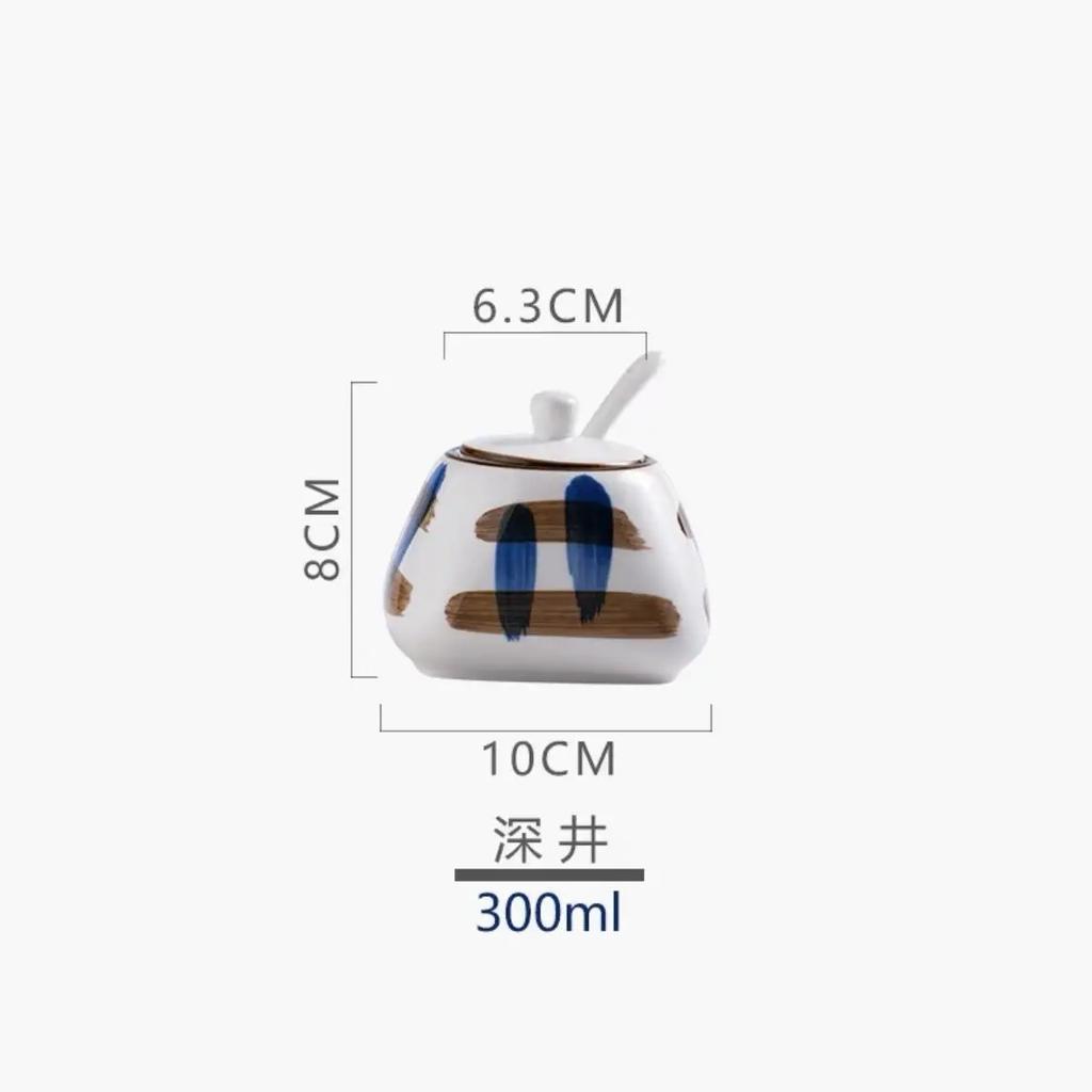 Японская емкость для приправ, бутылка-горшочек 300 мл, керамический китайский антиквариат, набор для соли и специй, кухонная емкость для смальца, перечница, масленка, бытовая