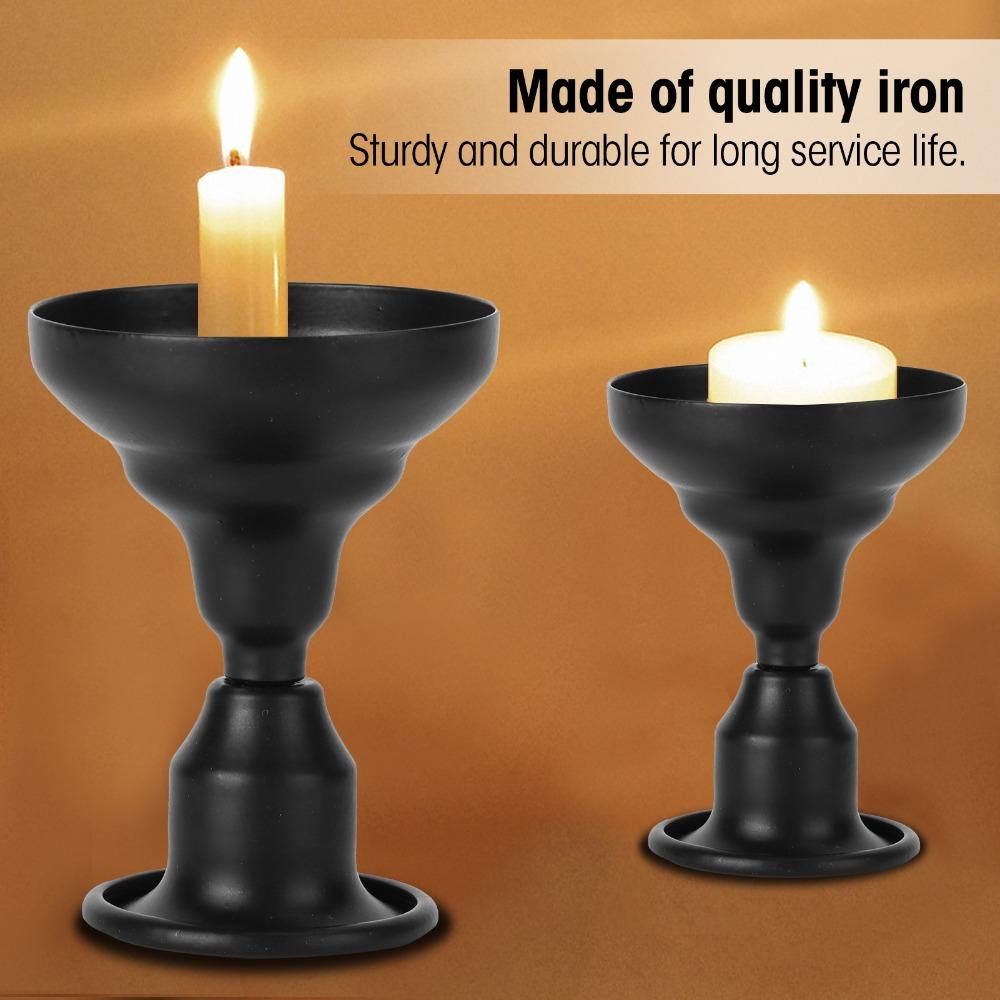 Black Candlestick Holder Taper Candle Mini Dual-Use Candlestick Candle Holder Wedding Decoration