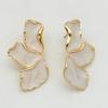 Irregular Metal Cream  Petal Post Earrings For Women Heavy Design New Style Fashion Jewelry Party Accessories Gift