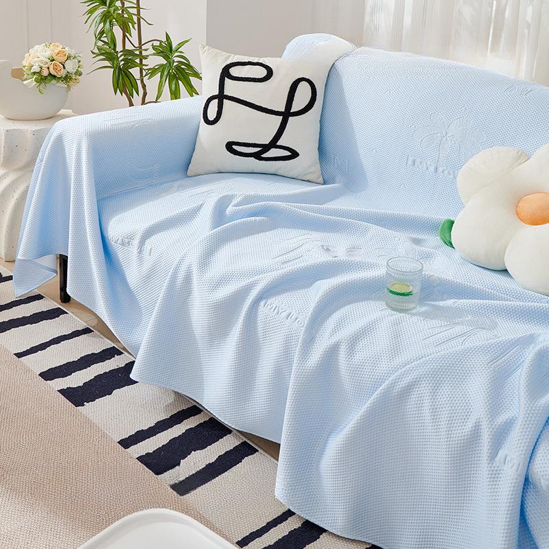 Летнее прохладное диванное полотенце однотонное простое диванное покрывало ткань универсальное нескользящее всеохватывающее искусственная кожа