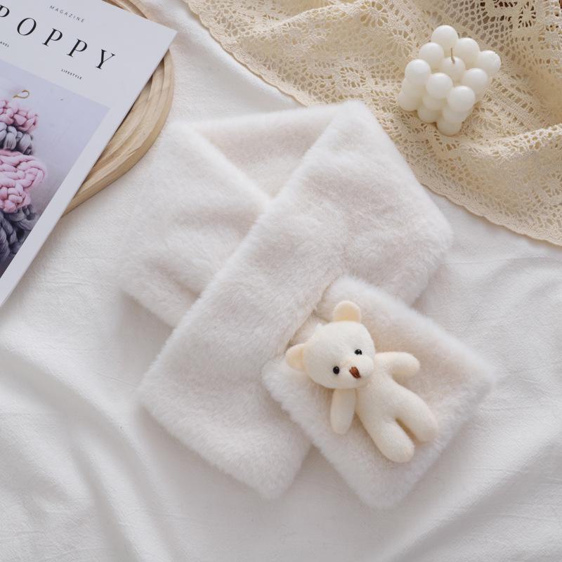 Плюшевый шарф в корейском стиле «Феникс» — милый, толстый, теплый, искусственный мех кролика, универсальная зимняя защита шеи