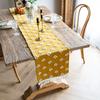 Boho Burlap Yellow Table Runner Wear Resistant Stain-Resistant Machine Washable Summer Kitchen Dining Table Cloth Party Decoration