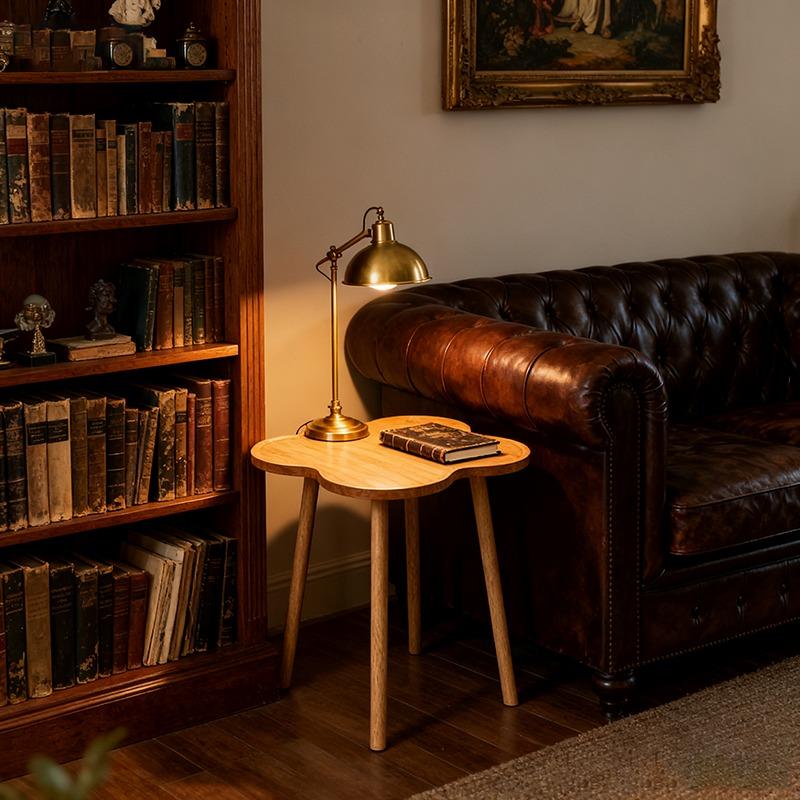 1pc Retro Patterned Edge Table, Suitable for Living Room as a Home Use Side Table, Small Room Coffee Table