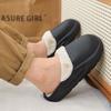 Fashion Men Cotton Slipper Winter Black Plush Indoor House Shoes Casual Sports Warm Thick Sole Fur Slipper for Men