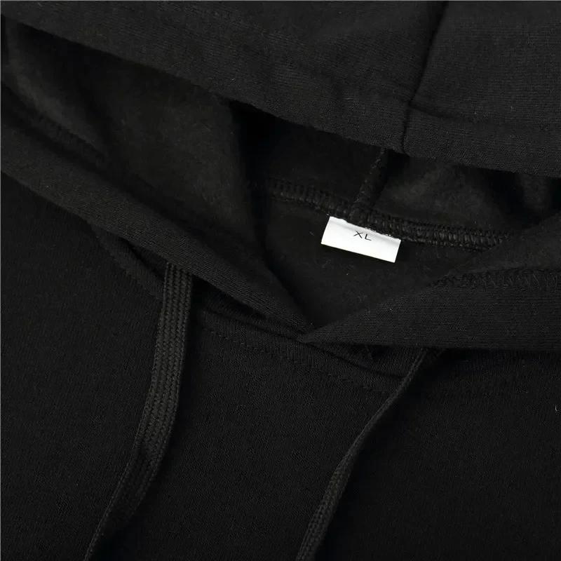 Music Album Autumn winter models Men's Fleece windproof Warm Cotton Oversized Hoodie Outdoor Commuter Men's High Elastic top