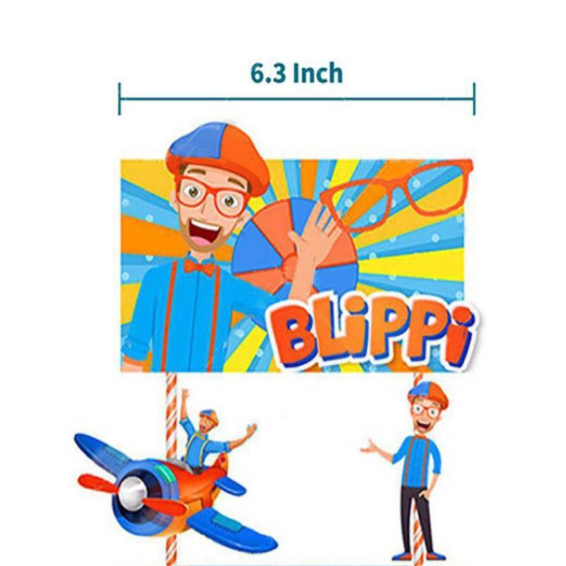 Blippi Birthday Party Supplies Paper Cups Plates Banner Straw Kids Balloon Decor
