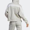 adidas Полосатая толстовка с капюшоном на молнии для женщин, серая IB8511