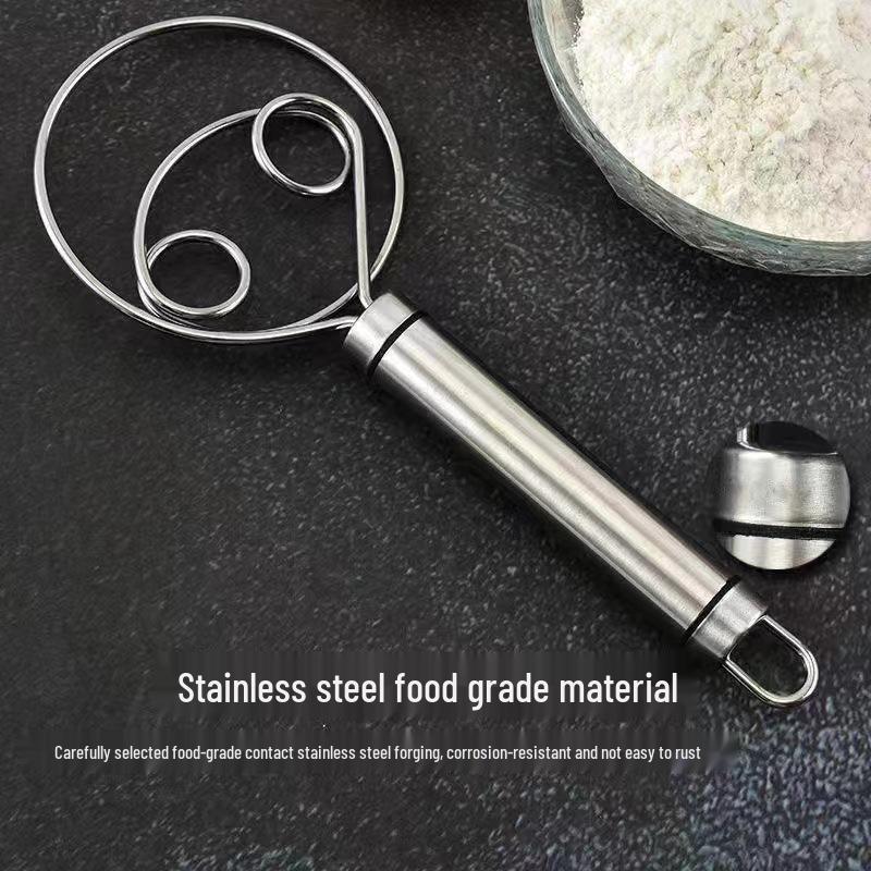 Двойной венчик для теста из нержавеющей стали 304 с двумя петлями для смешивания в мисках и салатов