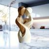 2D Couple Statue Artificial Wood Decorative Statue Creativity Flat Statue  Desktop