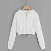Women's Short Hooded Cardigan Sweatshirt - 2024 Autumn/Winter Korean Trend