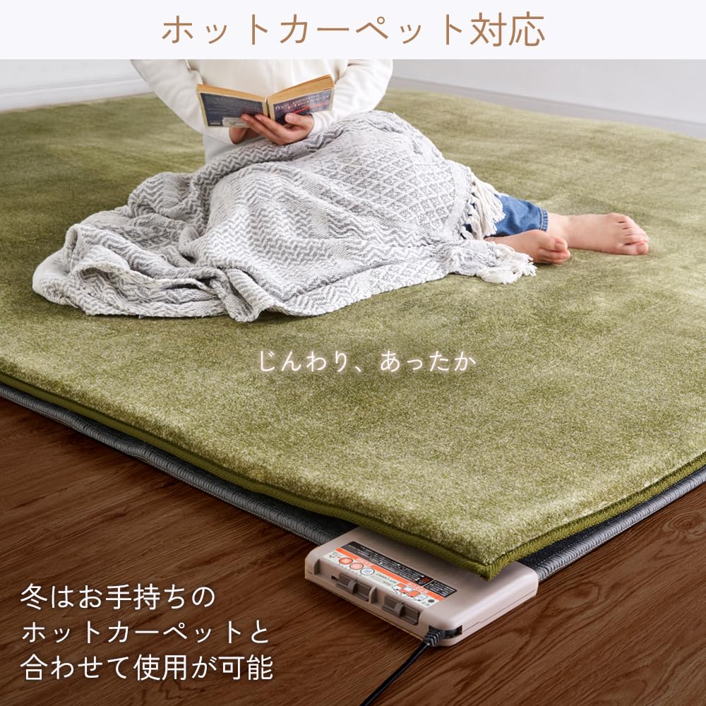 IRIS OHYAMA Ковер Подушка Коврик 3 см Extra 185 x Совместим с Hot 2 Tatami Water Sound Low Beige Толстый, Толстый, Пушистый, 185 см, Нескользящий, Ковры,