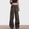 Women's Leopard Print Straight Sweatpants - Trendy Hip-Hop Street Style for Spring & Autumn