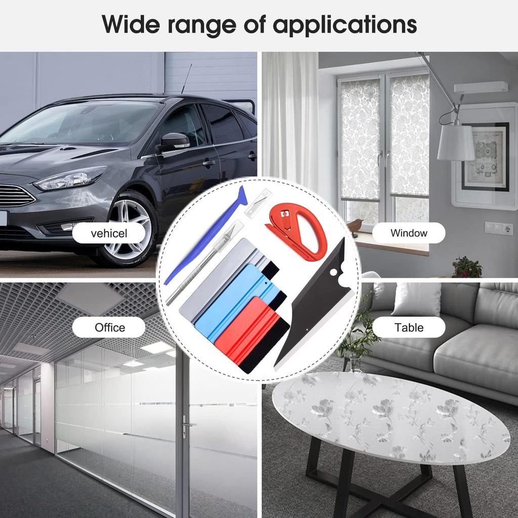 YIQFOCA 7-Piece Application Assistant Tool, Auto Wrapping Film Pasting Tool Set, No Scratches, Bubble