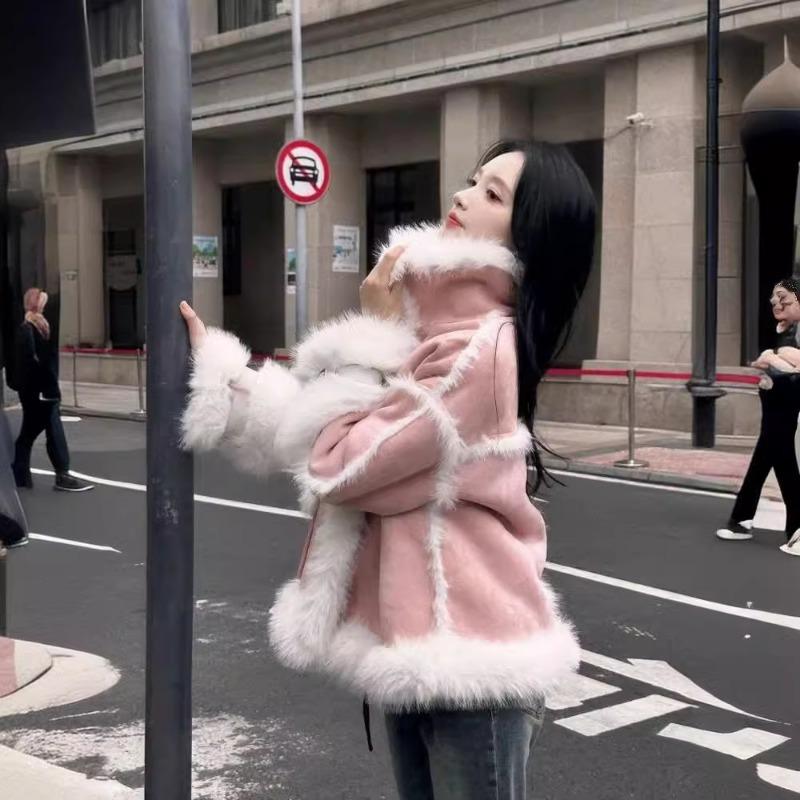 Fur Integrated Jacket Women's New Pie Overcome Plush Fur Liner Light Thermal Fur Coat Winter