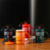 Unique Fire Extinguisher Shaped Coffee Mug 450ml Ceramic Cup with Lid and Spoon Perfect Gift for Friends and Family