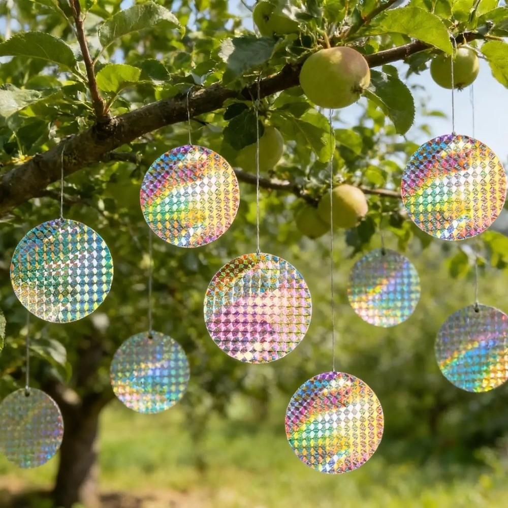20pcs Round Shape Reflective Sticker Reflective Anti Bird Scare Tape Garden Home