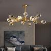 Modern Luxury Chandelier: Copper Crystal Design for Living Room & Bedroom