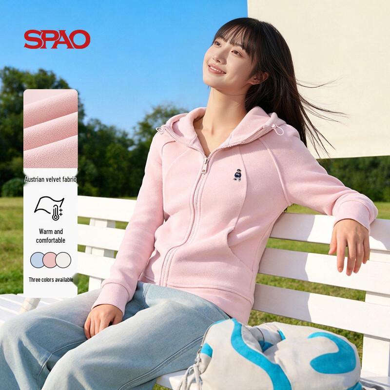 Женская флисовая толстовка SPAO с вышивкой в виде мультяшного медведя
