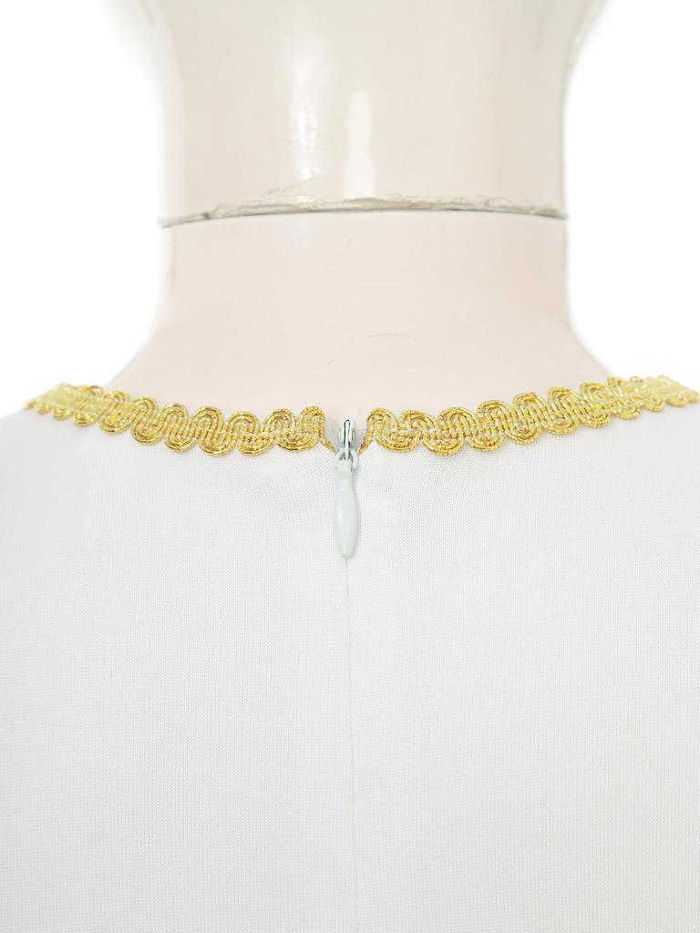 Костюм Ангела для Девочек, Платье Пэчворк с Золотой Отделкой и Длинными Рукавами, с Перьевыми Аксессуарами для Божественных Косплей Выступлений