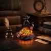 Yousheng Stained Glass Witch Hat Lamp, Handcrafted Retro Resin Witch Lamp, USB Powered Gothic Wizard Hats Night Light, Halloween Home Decor